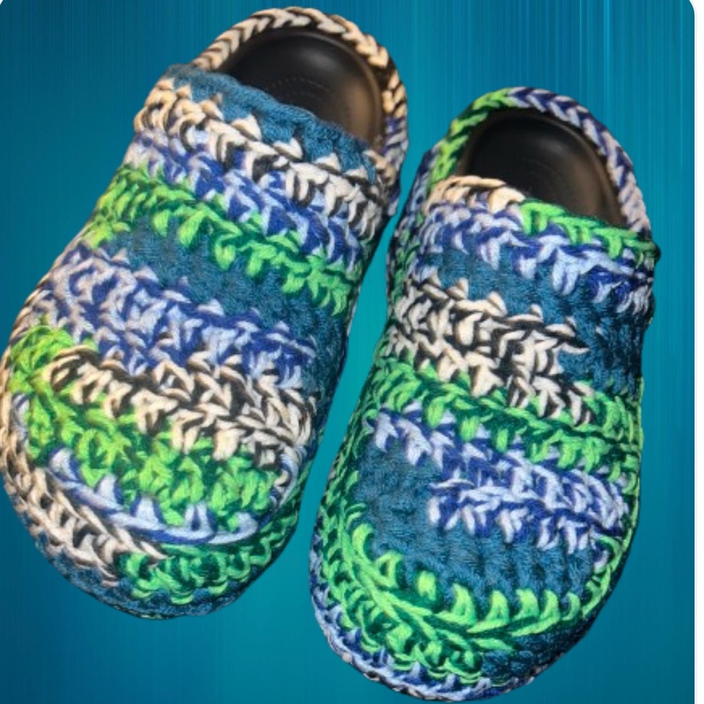 🌈 Colorful Crochet Platform Clogs – Handmade Vibes